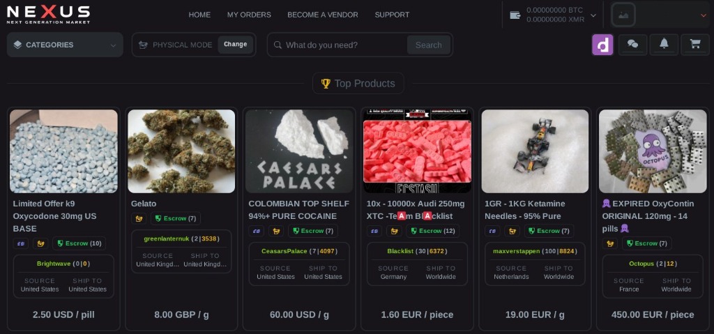Nexus Market Interface Overview